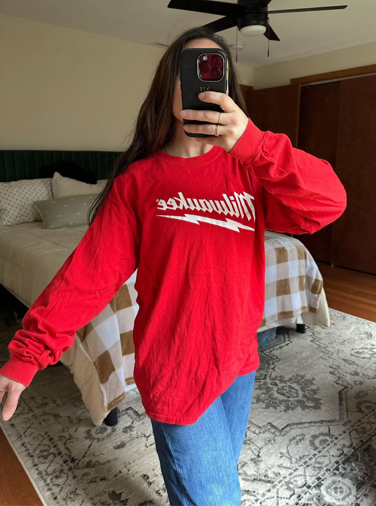 Vintage Milwaukee Long Sleeve Shirt Red Size M - Image 2