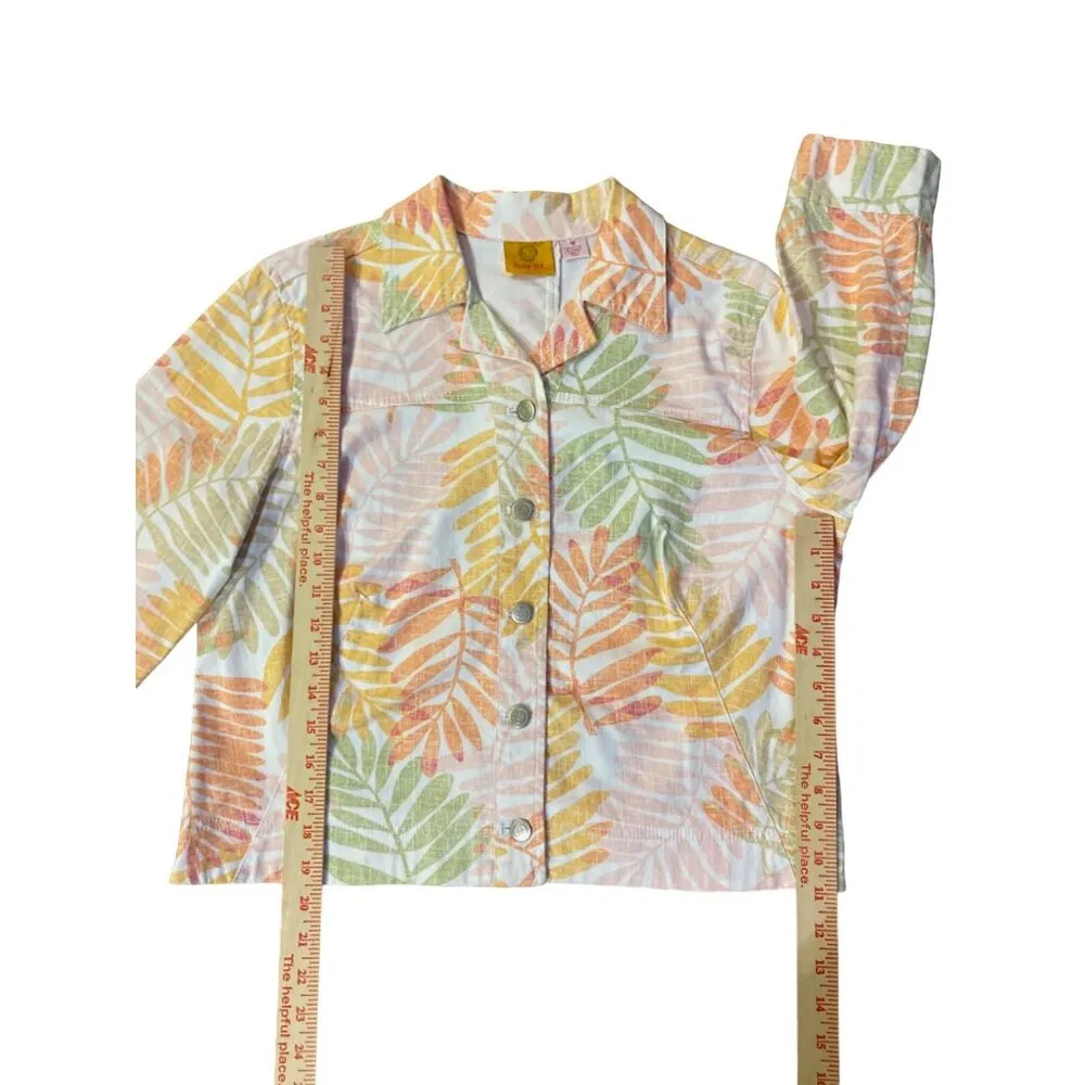 Ruby Rd  Jacket Womens 12 Used Tropical Button - Image 12