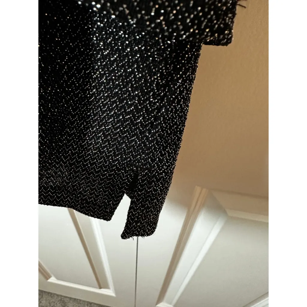 Easywear by Chico's Black Silver Sparkle Tunic Top Size 2 - Image 6