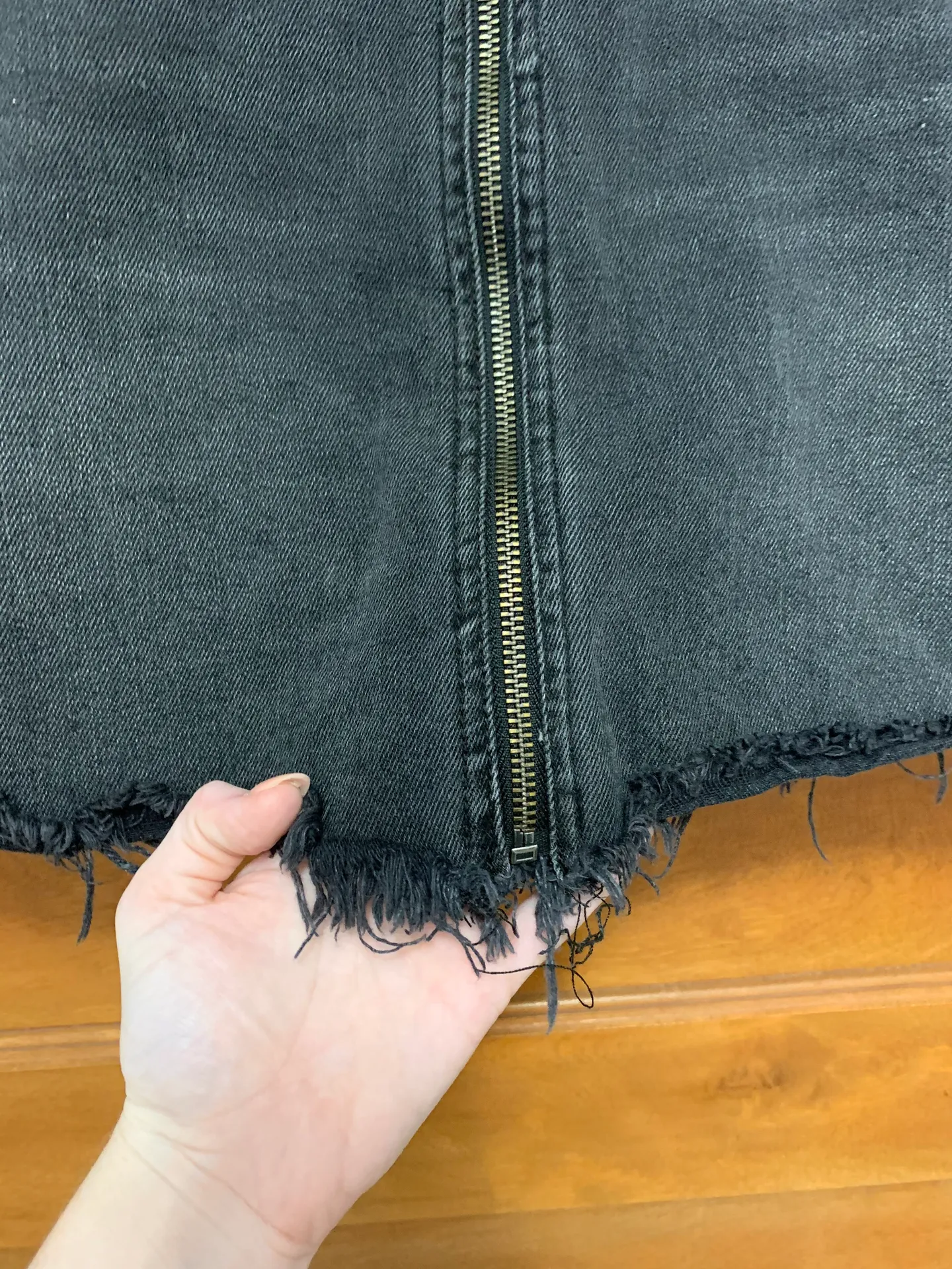 Zip Up Denim Skirt - Image 6