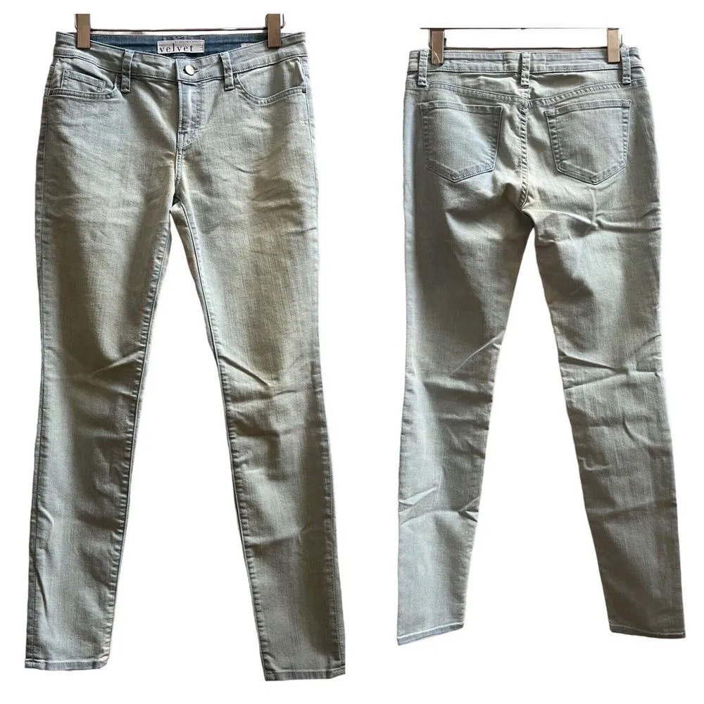 Velvet by Graham & Spencer Toni Skinny Jean Light Ice Wash Size 28 Blue - Image 10