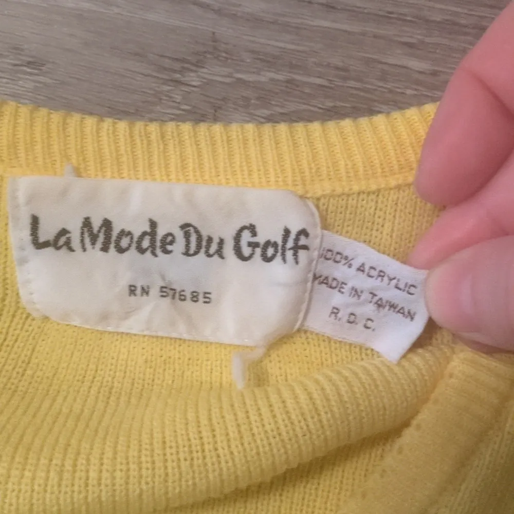 La mode du golf vintage golf sweater size medium? Gold - Image 4
