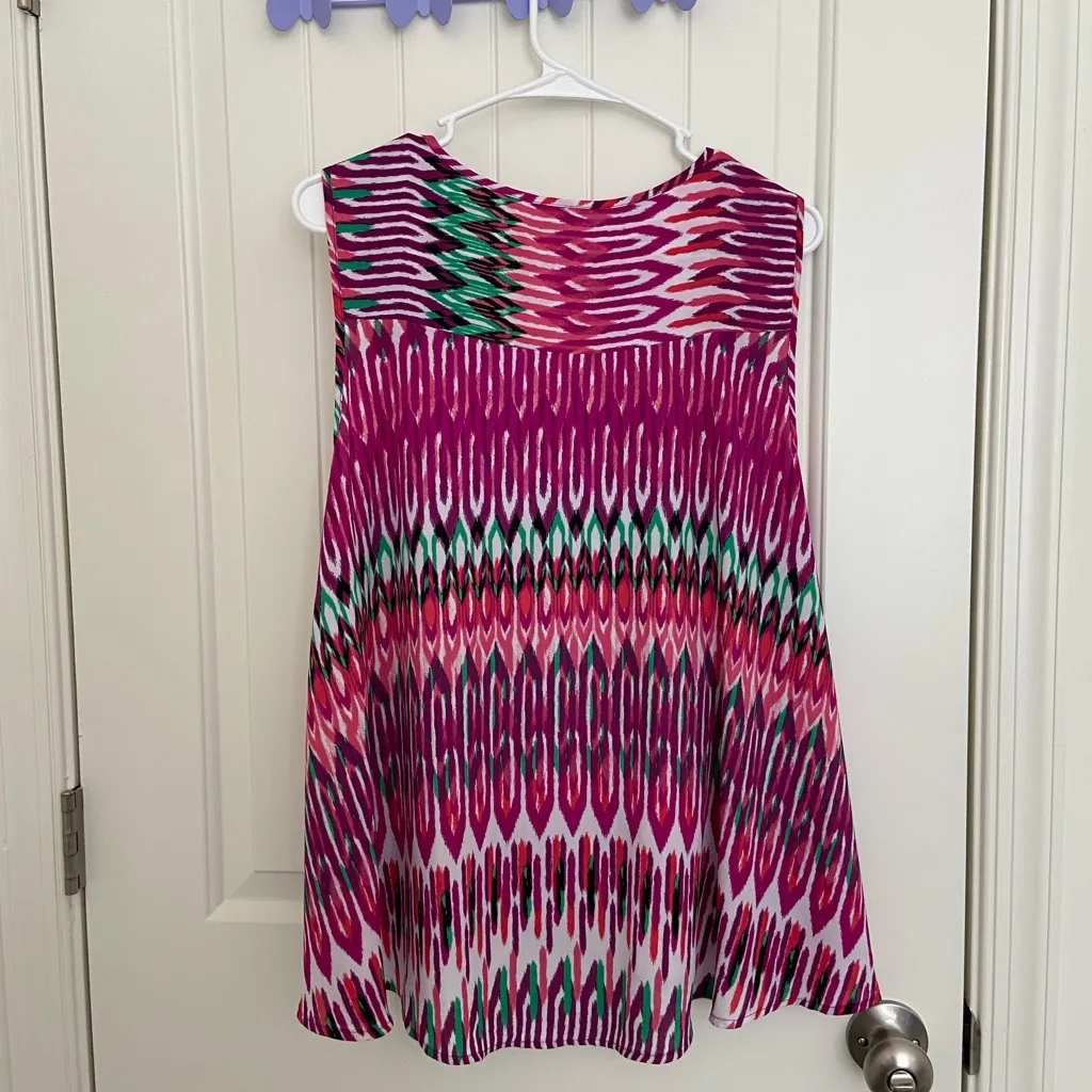 EUC | Style & Co women’s multicolor geometric pattern sleeveless‎ blouse medium - Image 5