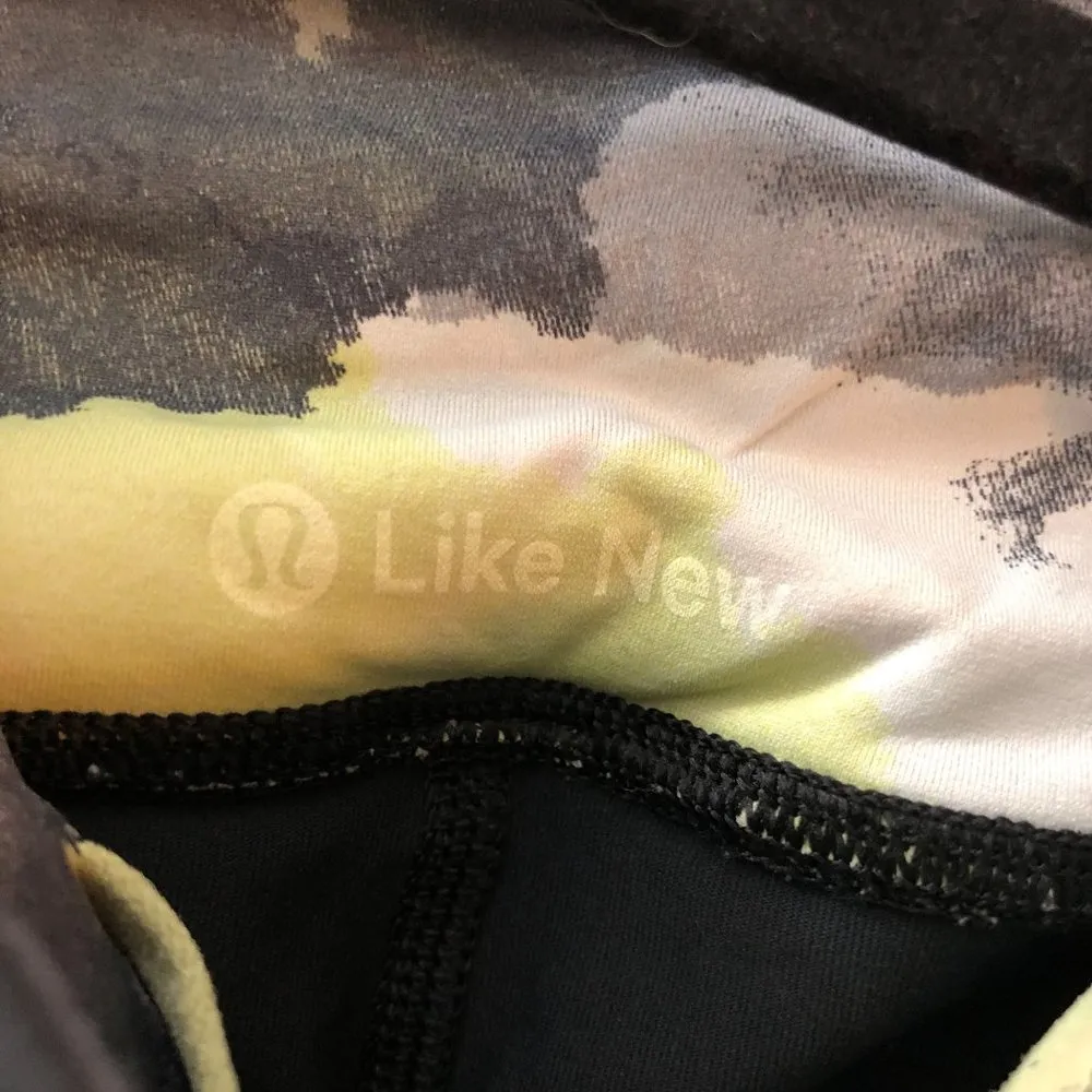 Lululemon Womens Lululemon Run: Inspire Crop II Citron Tinted Canvas Black 4 - Image 3