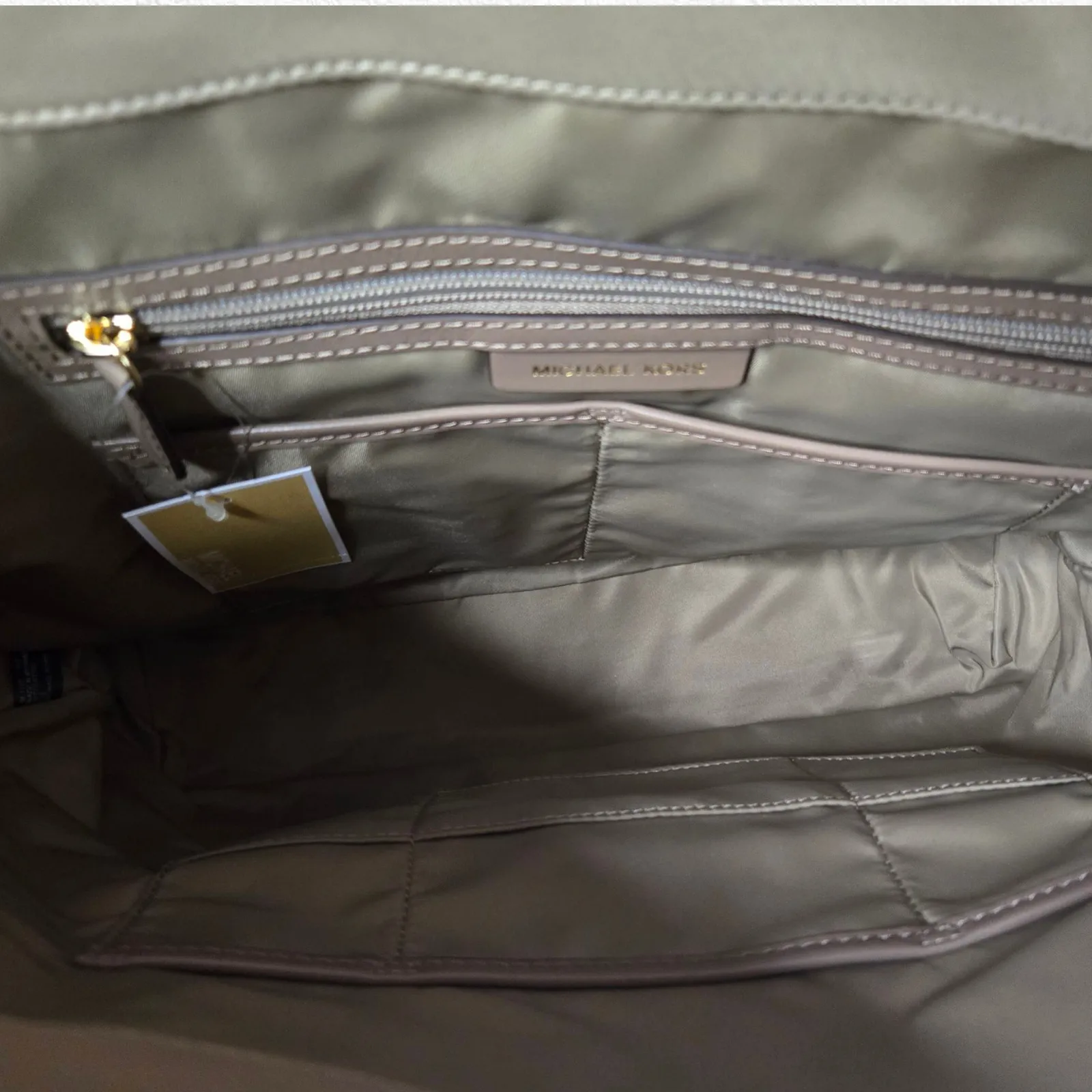 Michael Kors Ariana Tote Dusk Olive Green Nylon Travel Shoulder Designer Purse - Image 12