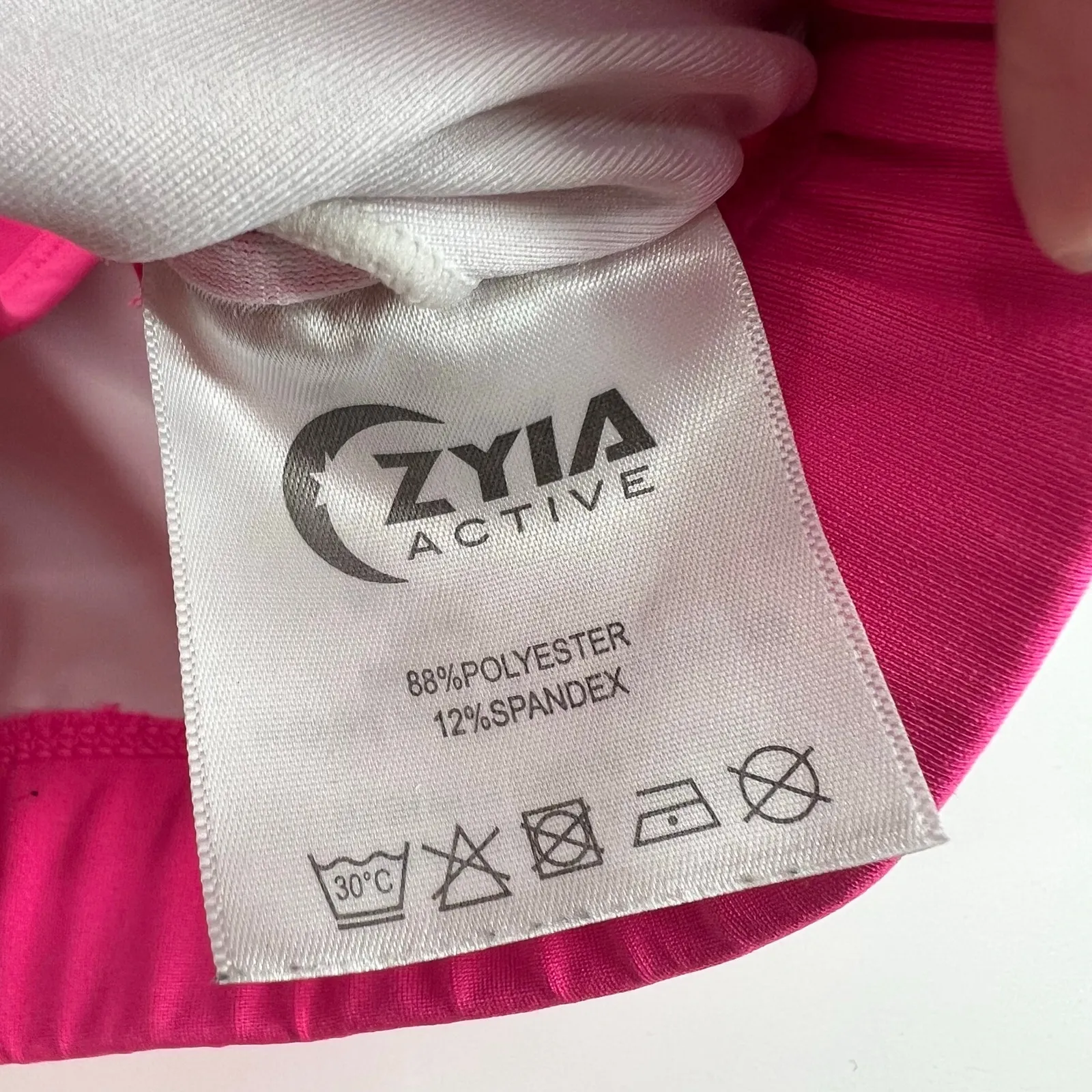 Zyia active bundle lot leggings & sports bra gray camo & pink workout size large - Image 4