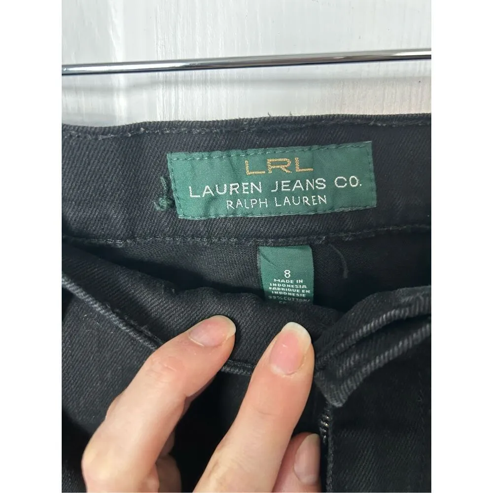 LRL LAUREN jeans company black jeans straight classic fit, size 8 women’s jeans - Image 3