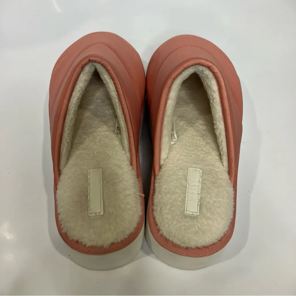 Anthropologie Maeve puffy platform slippers mules peach white‎ women’s size 8-9 - Image 7