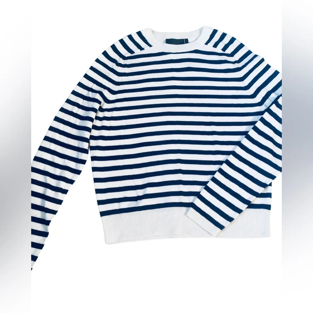 Zara NWT Navy and White Striped Knit Sweater SZ Small Nautical - Image 4