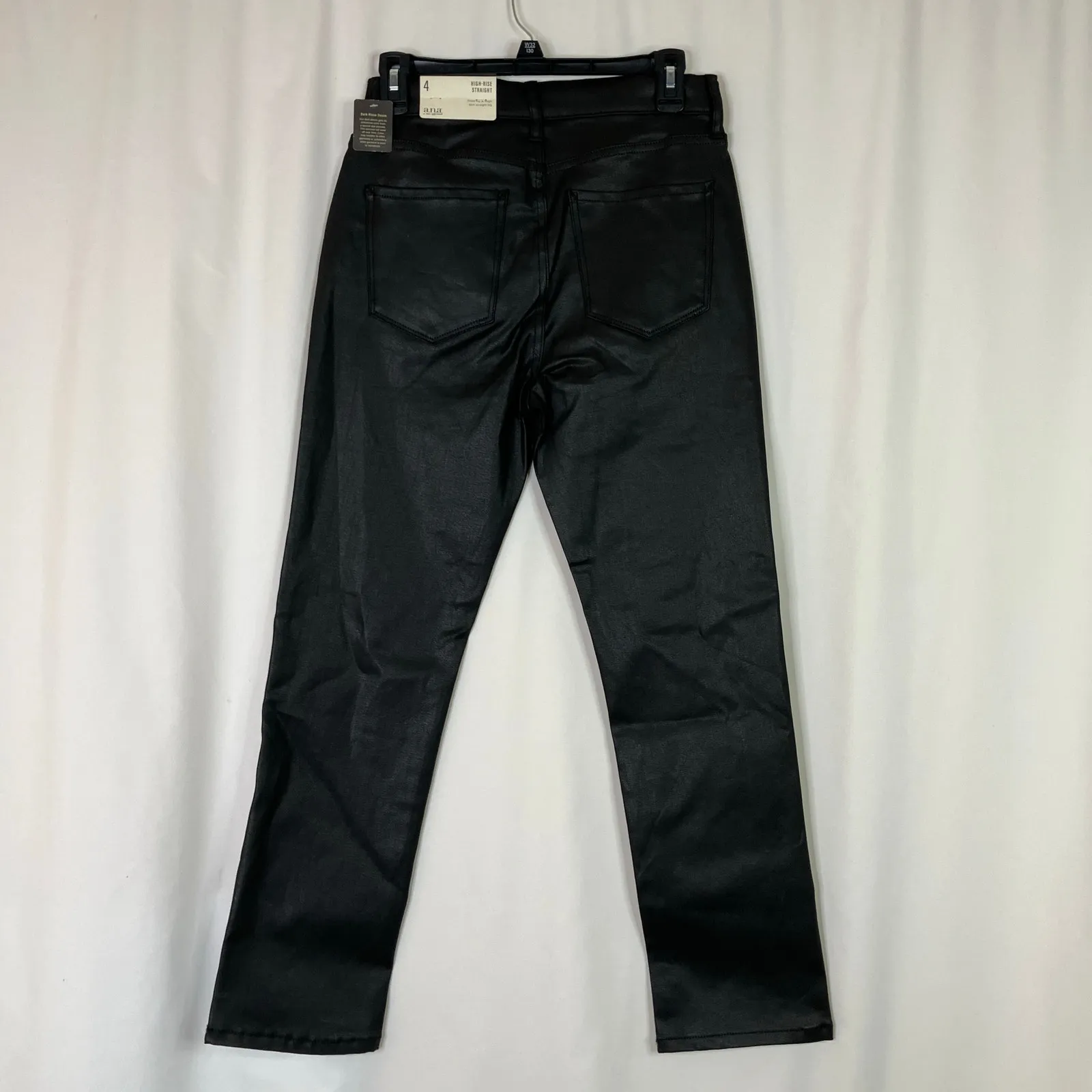 A.n.a. | Black High-Rise Straight Pants Dark Rinse Denim NWT Womens 4 - Image 7
