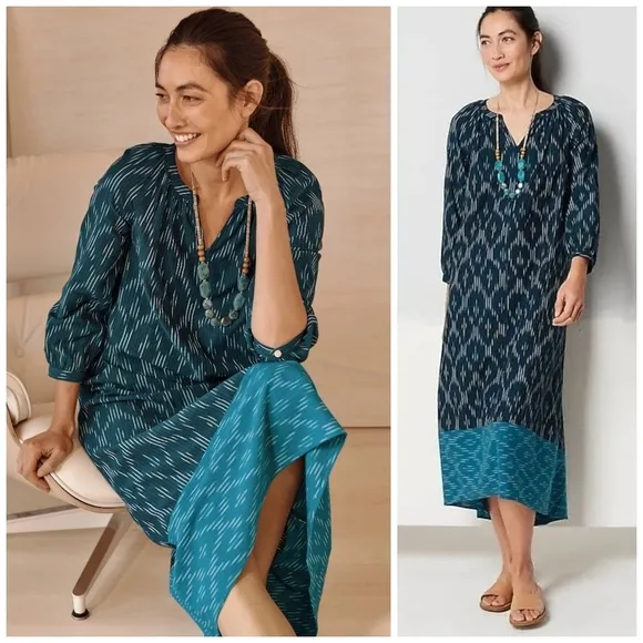 J. Jill Ikat Hi Low Cotton Dress - Image 2