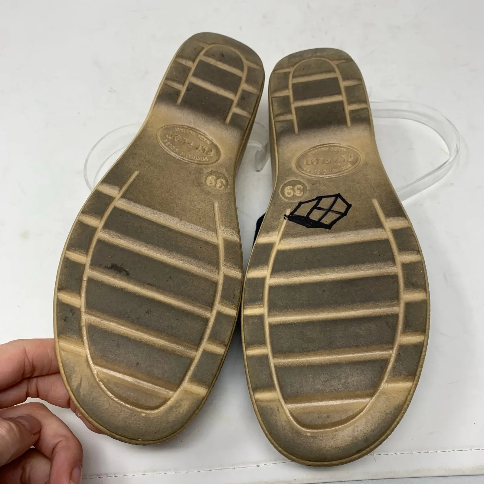 Fly Flot Silvia Womens Blue Suede Leather Wedge Shoes Sandals EU Size 39 US 9 - Image 7