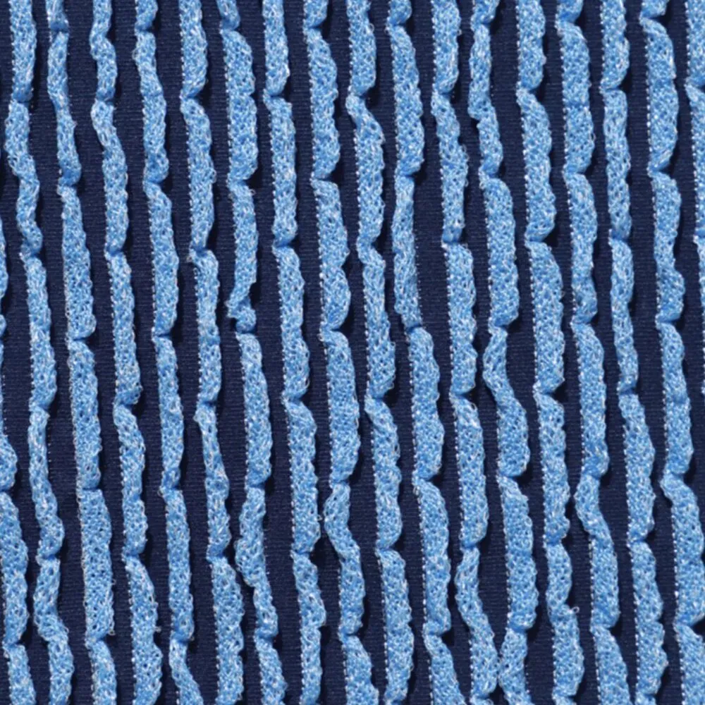 BERLOOK Textured Frill Triangle Bikini Top ONLY 49 Blue Size M - Image 9