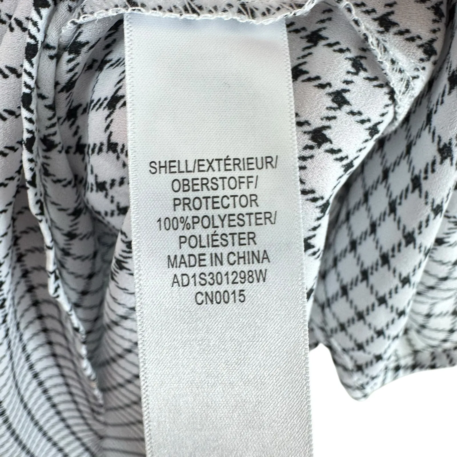 Adrianna Papell Black White Checkered Blouse‎ 2X - Image 5