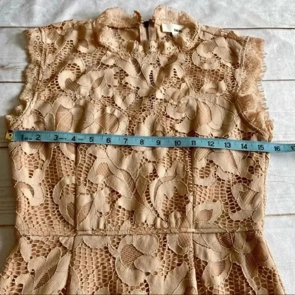 Sans Souci Lace Short sleeve beige Dress Coquette Girl Wedding Guest - Image 7