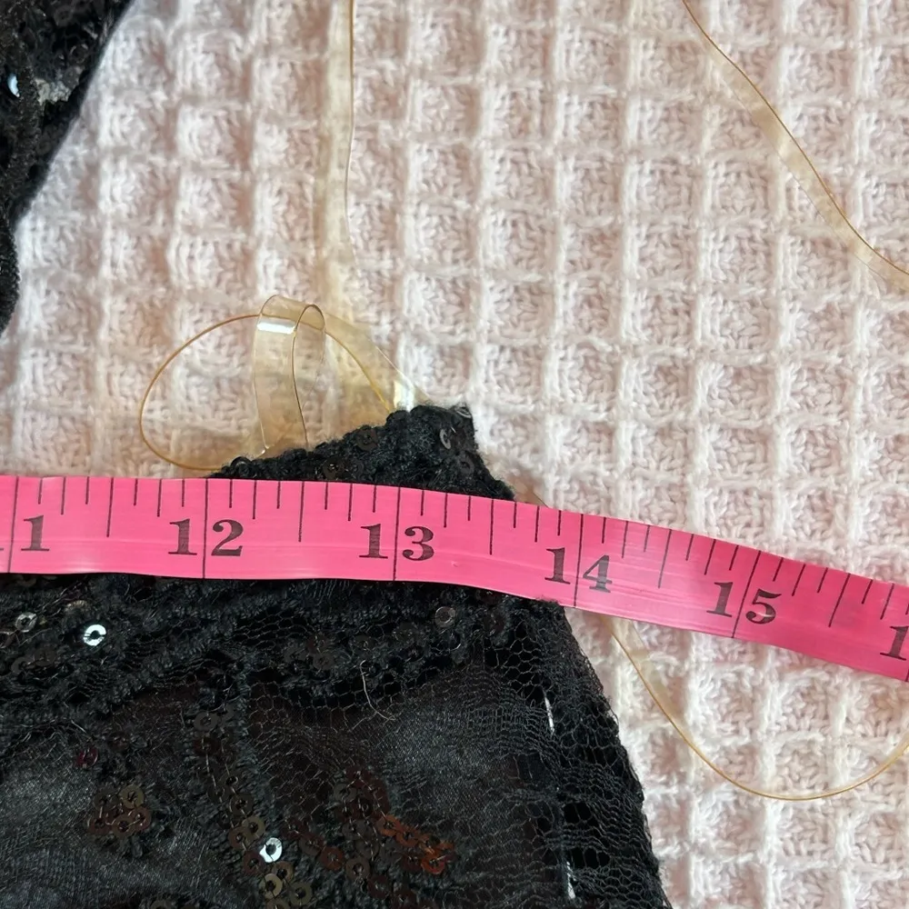 black lace, sequin, sexy glamorous Christmas party back cutout mini dress  NWT 7 - Image 11