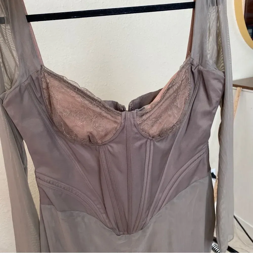 House of CB‎ 'Safran' Mocha Corset Midi Dress NWOT size XL - Image 14