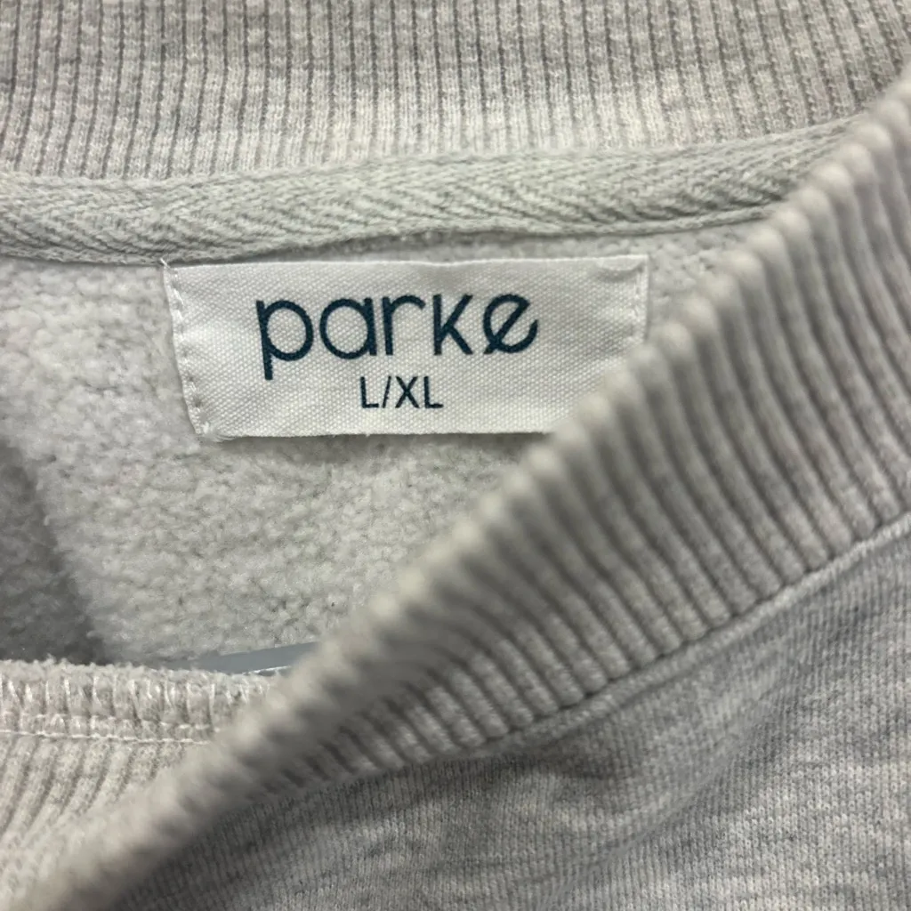 Parke Grey Embossed P Mock Neck Sweatshirt Gray Size M - Image 4