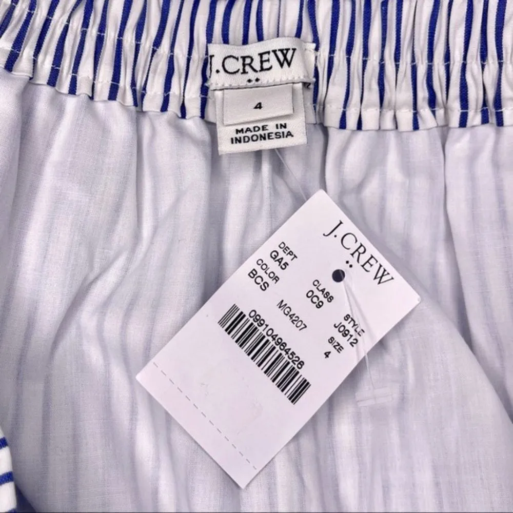 J. Crew Cocktail Hours Ruffle Striped Tiered Skirt Blue & White 4 NWT - Image 11