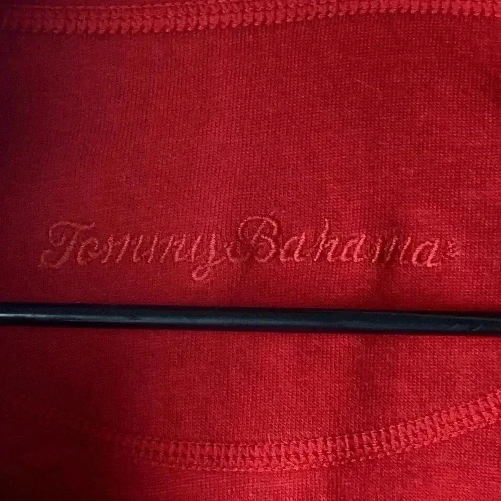 TOMMY BAHAMA WO SIZE LARGE SOFT RED ZIP FRONT JACKET WITH POCKETS CLEAN - Image 4