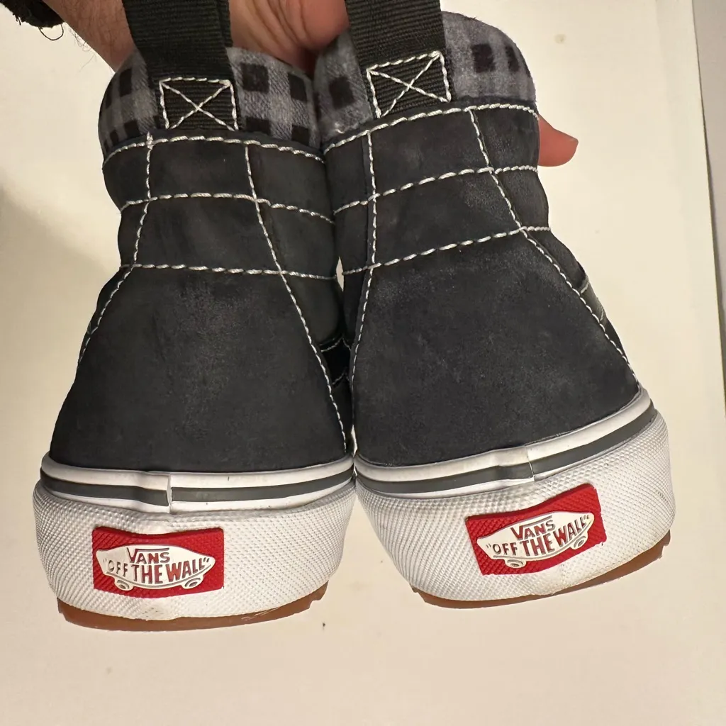 VANS SK8-Hi MTE-1 High Top Plaid Gray/White Unisex Boot Women 7.5 - Men 9.0 - Image 9