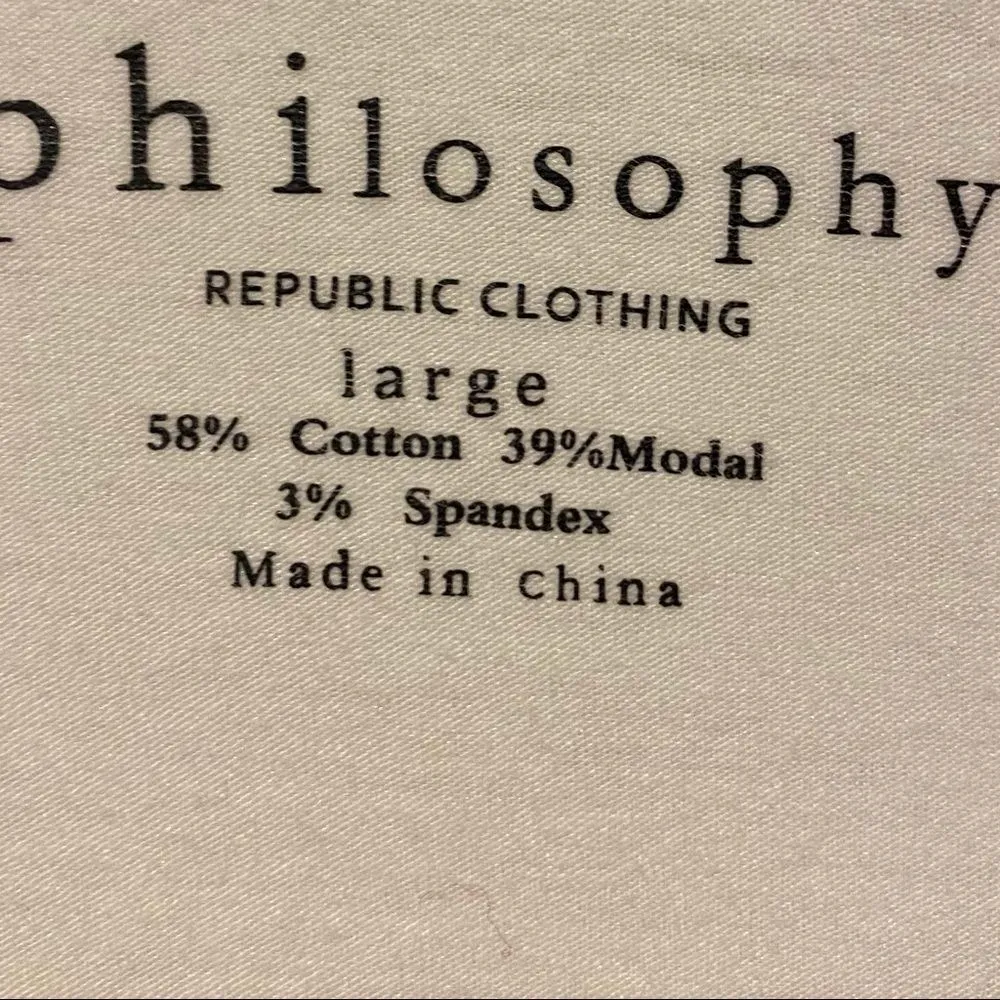 Philosophy basic cotton blend white tee large - Image 3