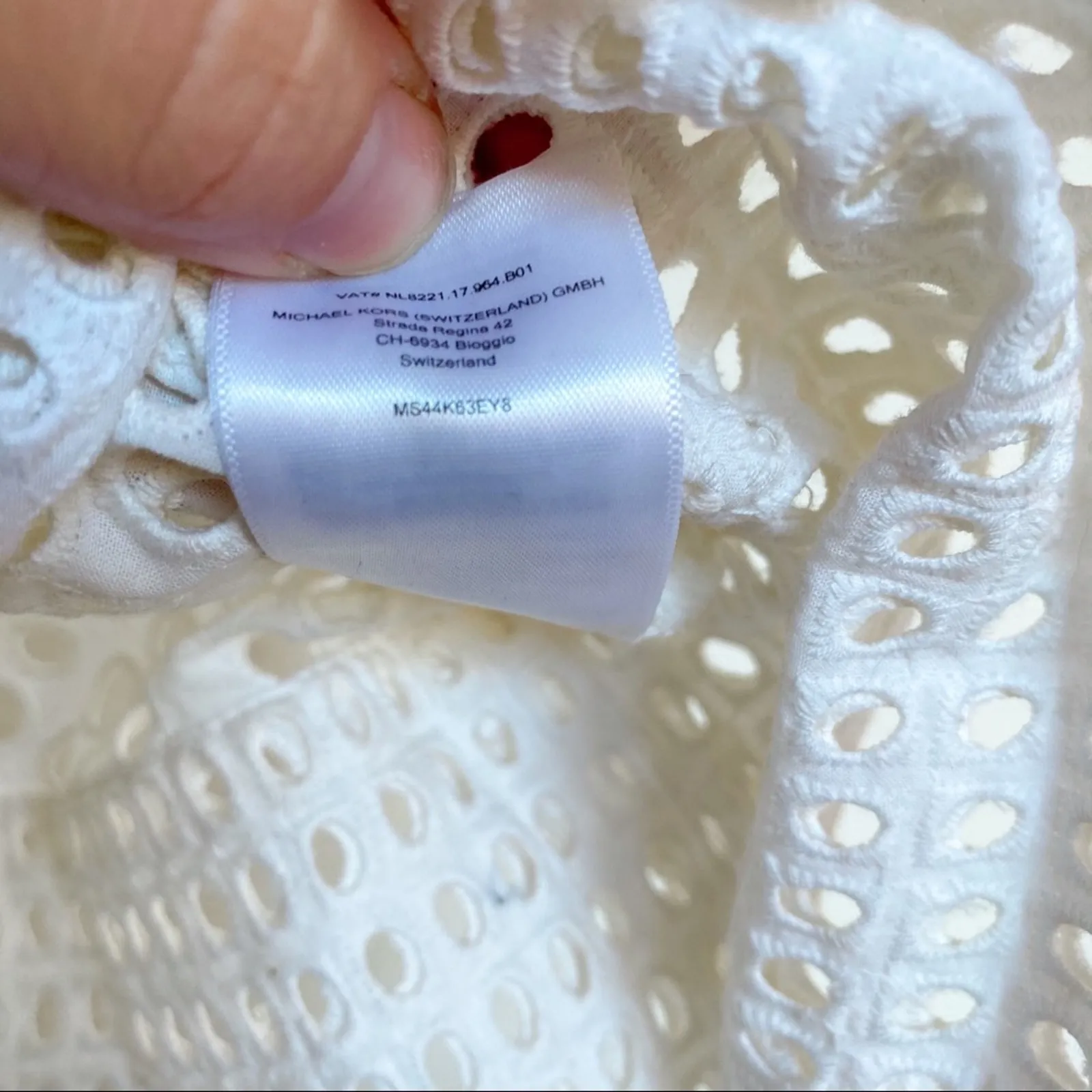 MICHAEL Michael Kors Cotton Eyelet Top Size Small White - Image 11