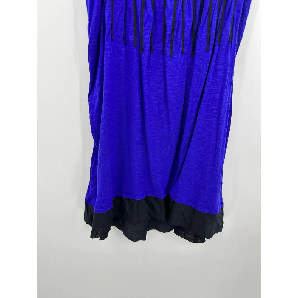 Anthropologie Womens Dress Ric Rac Size S NWT Blue Beaded Resort Sleeveless Boho - Image 3