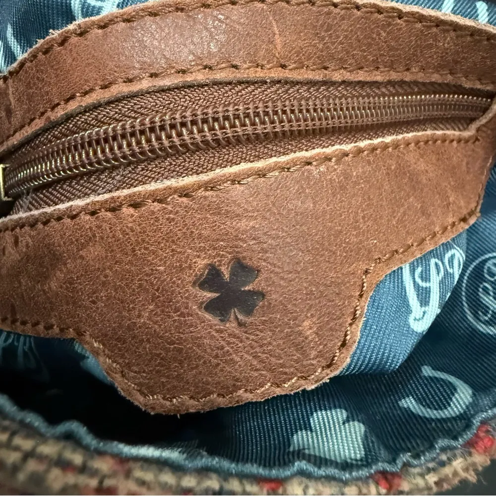 LUCKY BRAND Janis Wool Blend Brown Leather Southwestern Boho Flap Crossbody Bag - Image 15