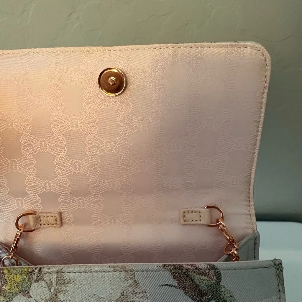 Ted Baker London Erika Jacquard gray rose gold evening crossbody shoulder bag - Image 9
