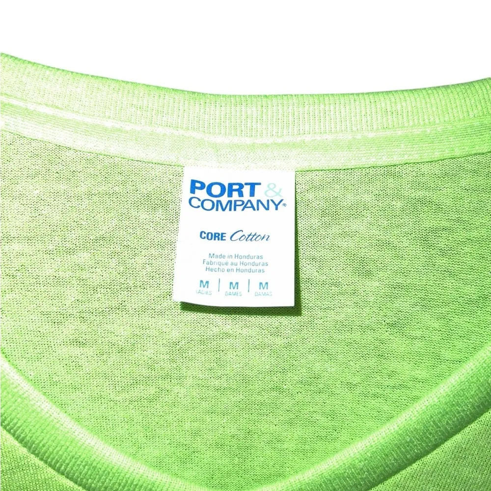 Port & Company Lime Green Cotton Shirt Women’s Medium - Image 3