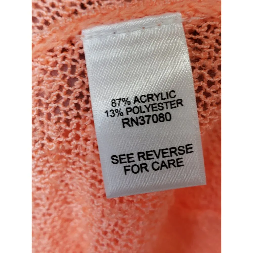 Cato Tunic Top Women 18/20W Orange Knitted Solid Long Sleeve Round Neck Pullover - Image 6