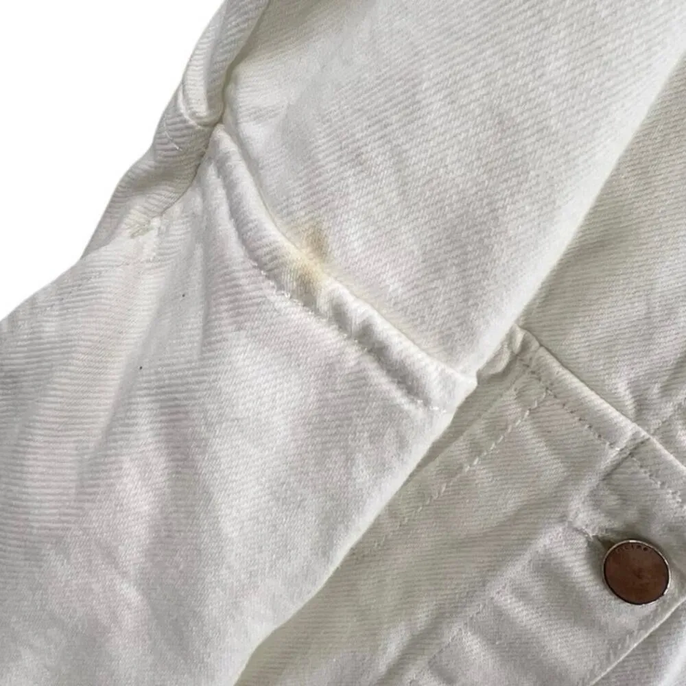 DL1961 Dress Large Daphne Dress Midi White Denim - Image 3