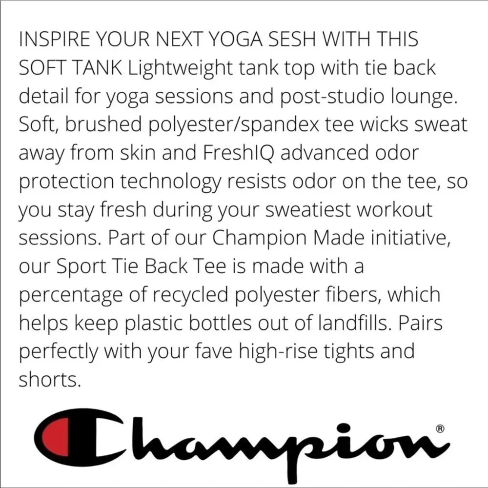 Champion Sport Cargo Olive Green Tie Back Tank Top Size XS NWT - Image 4