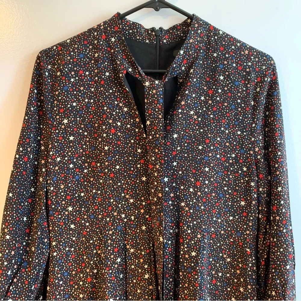 Madewell Silk Balsam Tie-Neck Dress in Starry Night Size Size 2 - Image 6