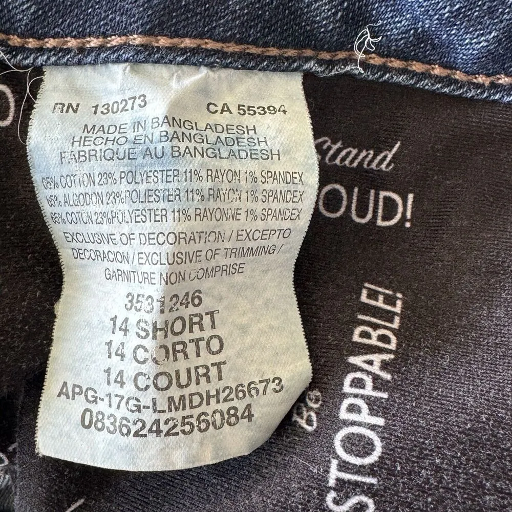 Lee Womens SZ 14S SHORT Straight Leg Jeans Mid-Rise Pockets Zip-Fly Stretch Blue - Image 9