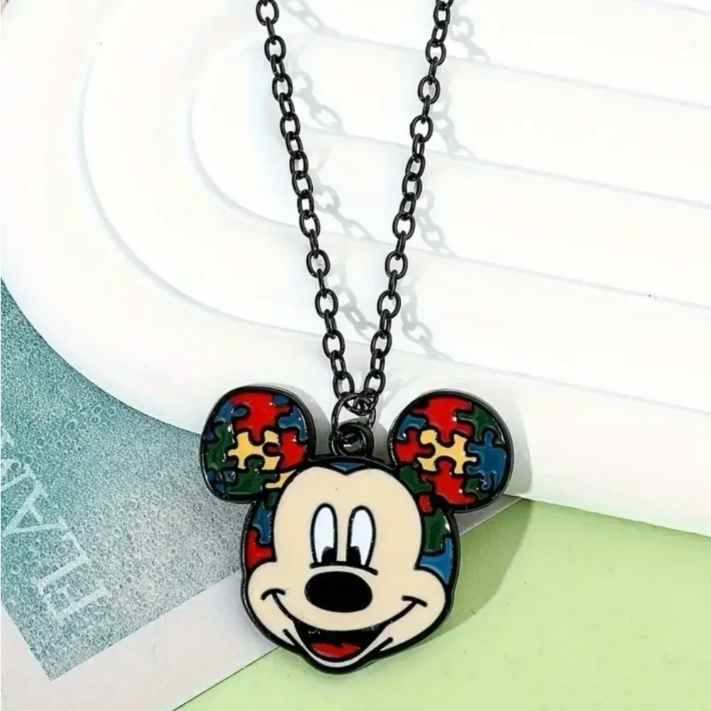 Autism Mickey Mouse Necklace NWT Red - Image 4