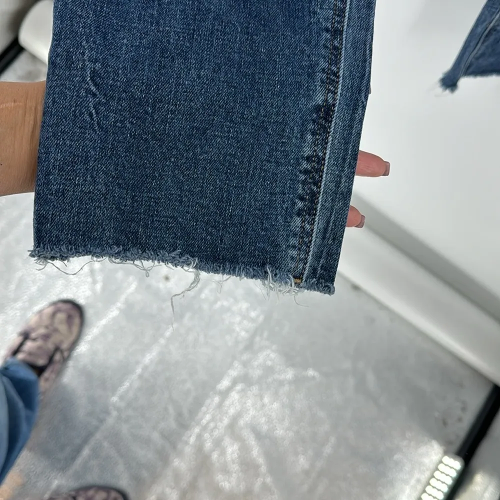 Old Navy Mid-Rise Boyfriend Straight Ripped Cut-Off Jeans minor distressing - Image 5