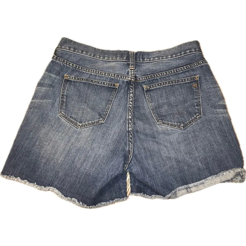 Madewell Perfect Vintage Cut Off Denim Jean Shorts Mid Rise Medium Wash 27 - Image 5