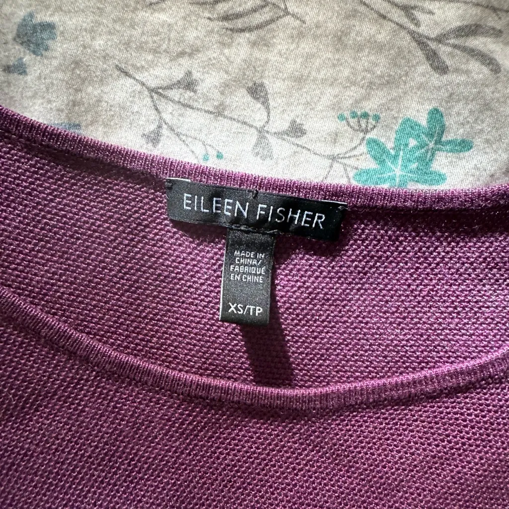 Eileen Fisher Rich Plum Knit Top - Image 2