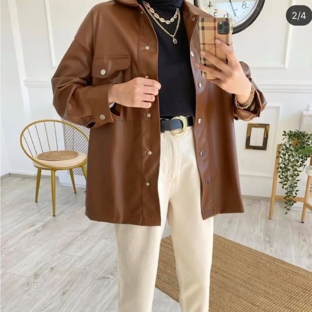 NWT Olivaceous Brown Leather Shacket ✨🤎 - Image 5