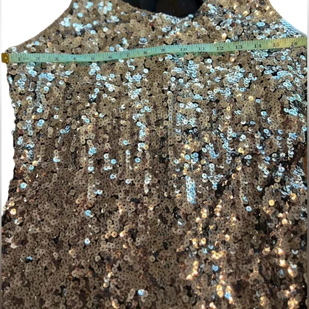 Maner Women's L Sparkly Sequin Ombré Halter Party Dress Multicolor Black Size L - Image 6