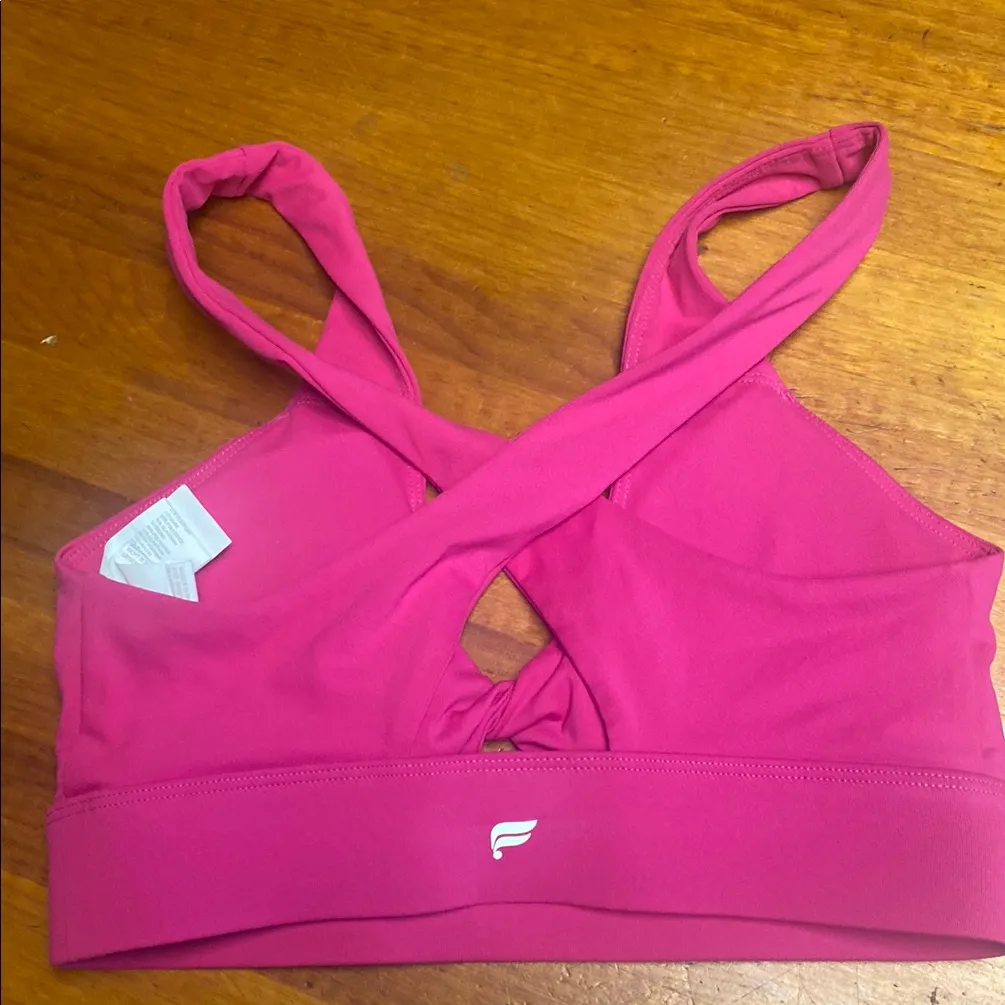 FILA Vibrant Pink Halter Sports Bra Medium Support - Image 2