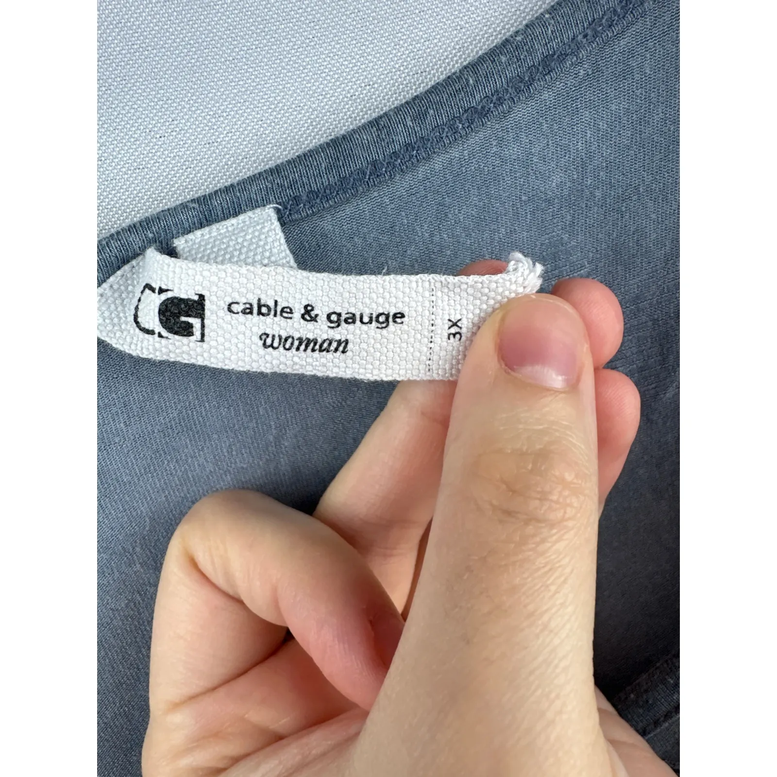 Women’s Cable & Gauge 3X Slate Grey Tank w/ Lighter Grey Stars - Image 4