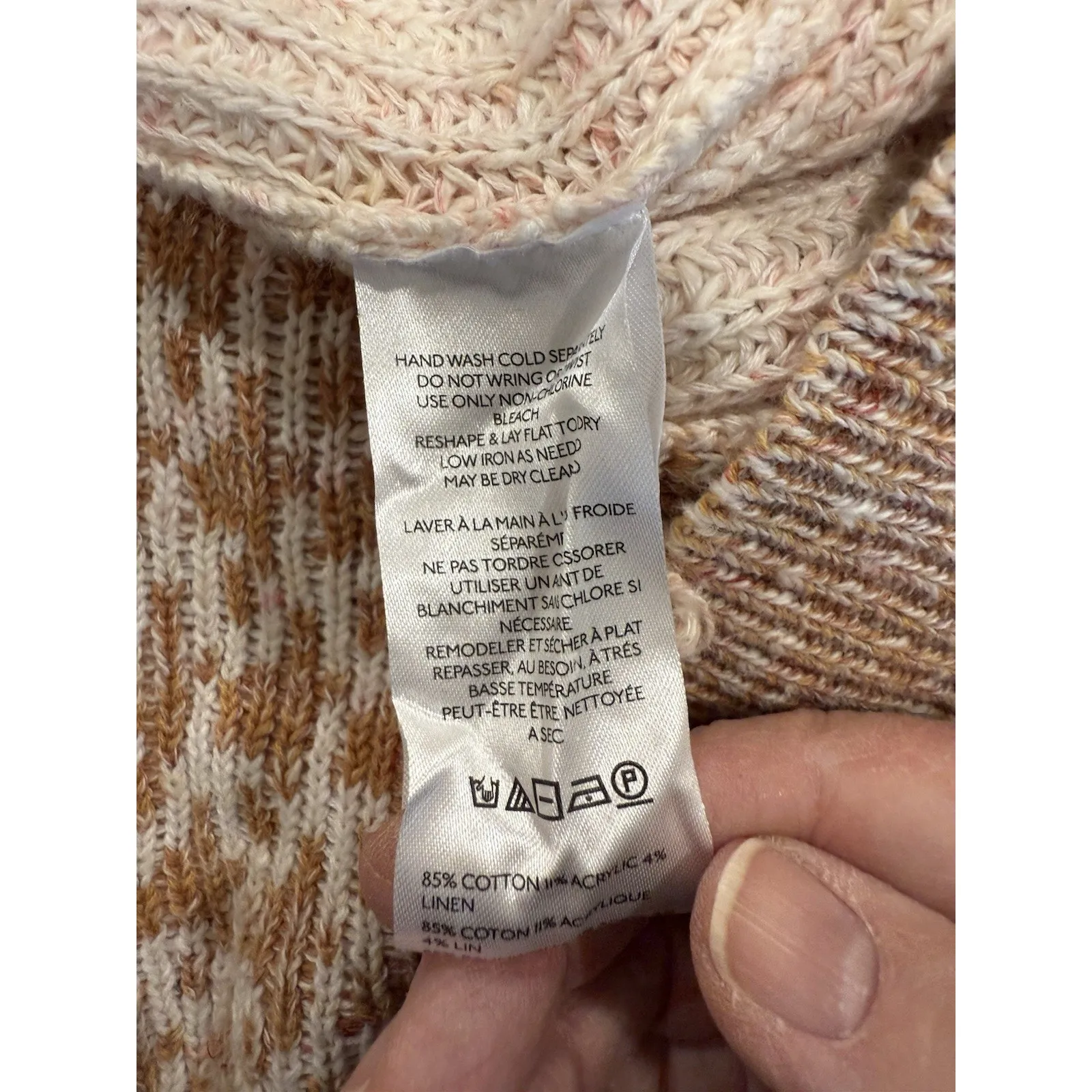 Anthropologie Pilcro Small Mash-Up Tiger Cardigan Sweater Orange Motif Bohemian - Image 8