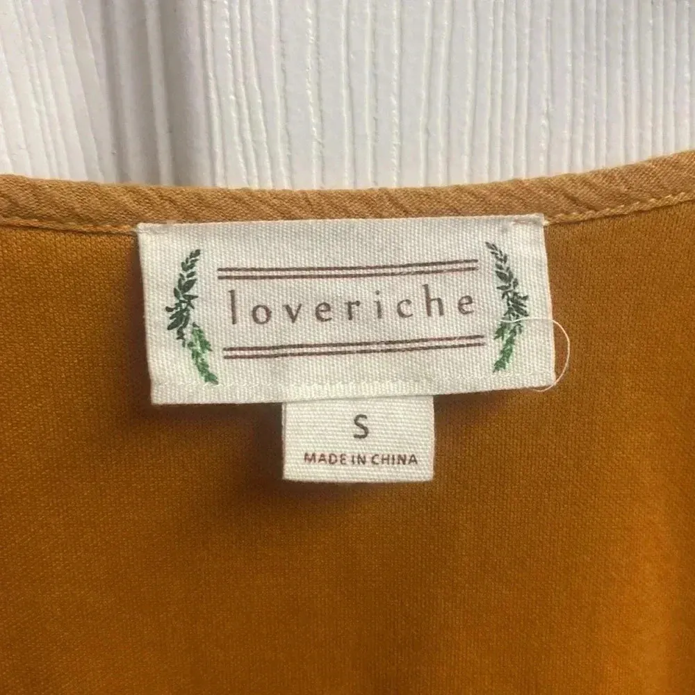 💕 2 For $10 Loveriche Ruffle Boutique Dress Mustard Color Size Small - Image 2