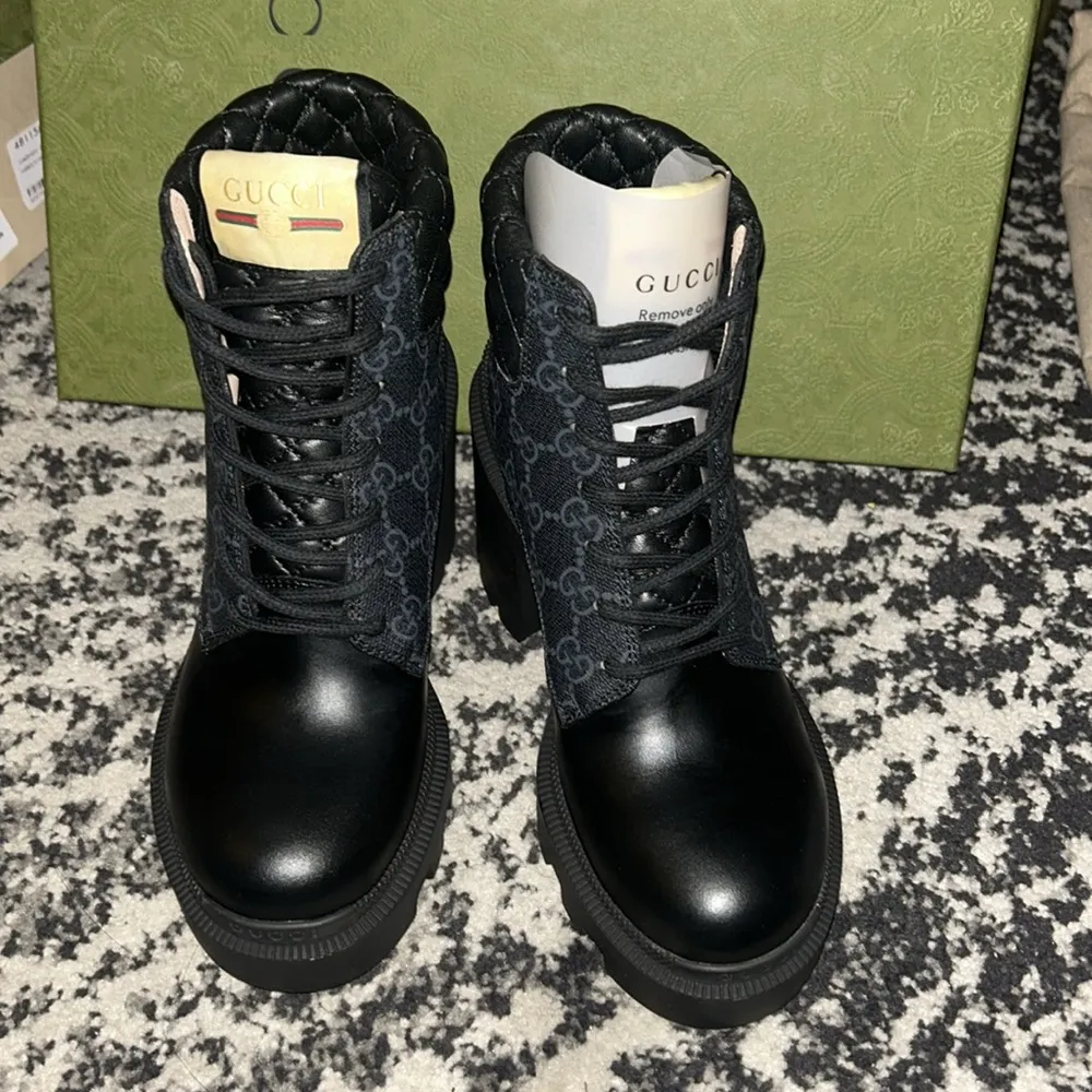 Gucci Women's GG Platform High Block Heel Ankle Boots - Image 2