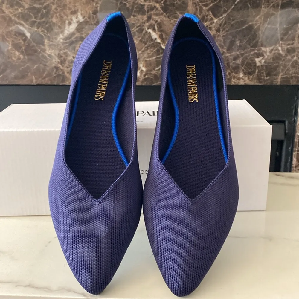 DreamPairs Women's Casual navy blue flat Ballet Comfort Soft Slip ons size 7 - Image 2