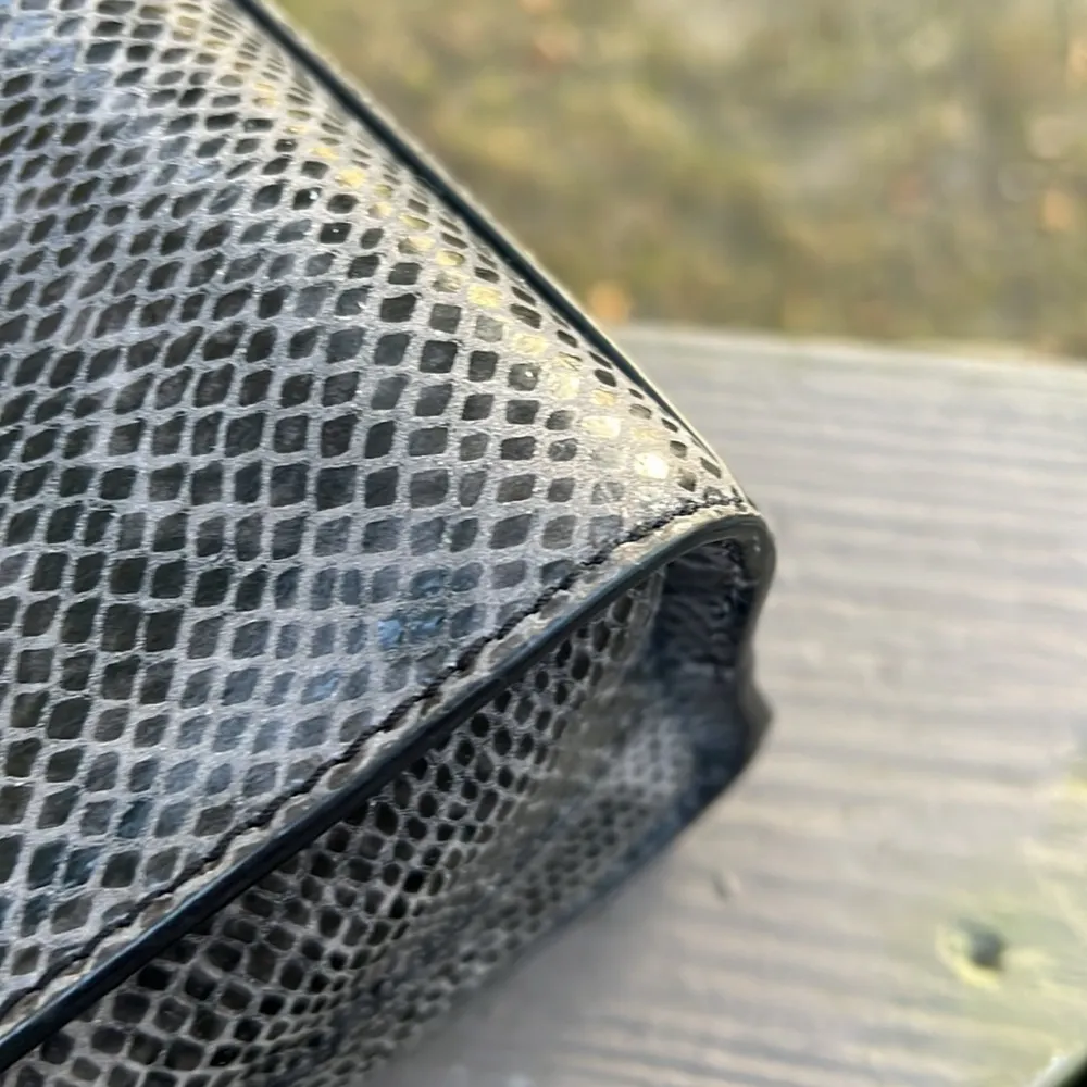 Kate Spade Parliament Grey/Black Snake Leather Mini Mira Satchel Crossbody w/COA - Image 14