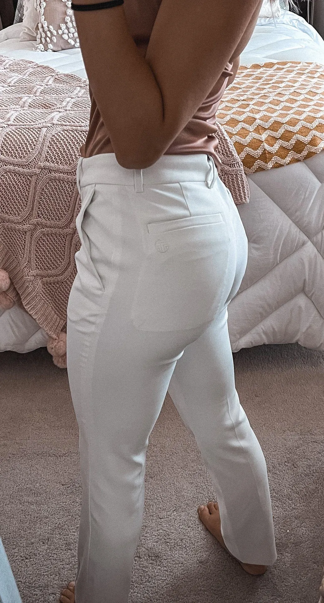 Tory Burch White Fitted Pants  - Image 4